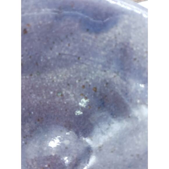 Signed Studio Art Pottery Bowl Salt Glaze Blue Speckled - Picture 7 of 7